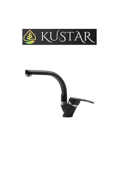 Kustar Tyal Kısa Mix Aç Kapa Banyo Lavabo Bataryası Siyah