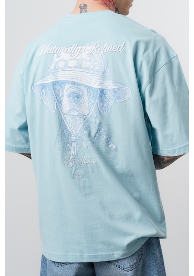 Respire Erkek Refined Baskılı Oversize T-shirt Bebe Mavi Bebek Mavisi