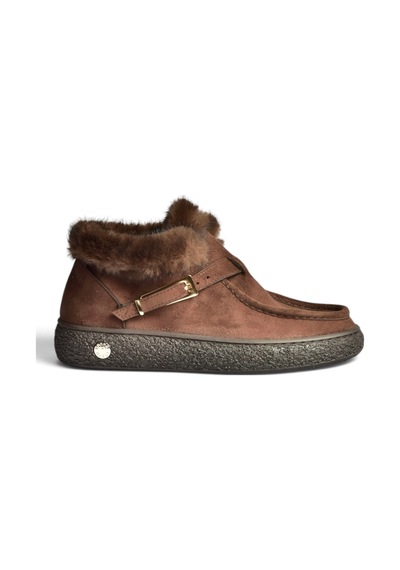 Fox Shoes Z380576302 Kahverengi Süet Yapay Kürklü Kadın Bot