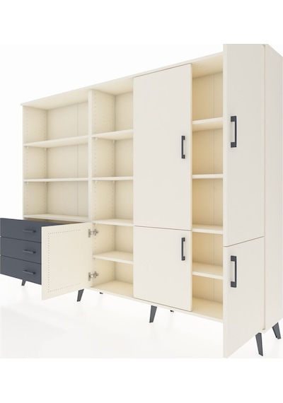 Arges Dolap 11 Raflı 3 Çekmeceli 5 Kapaklı 220x30x163 Aytaşı-ayta Aytaşı-aytaşı/antrasit Arges Dolap 11 Raflı 3 Çekmeceli 5 Kapaklı 220x30x163 Aytaşı-ayta Aytaşı-aytaşı/antrasit