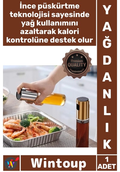 Şişe Mutfak Zeytinyağı Sirke Sos Yağdanlık Şeffaf Ergonomik Şık Çok Amaçlı Spreyli Cam Şişe 100 Ml