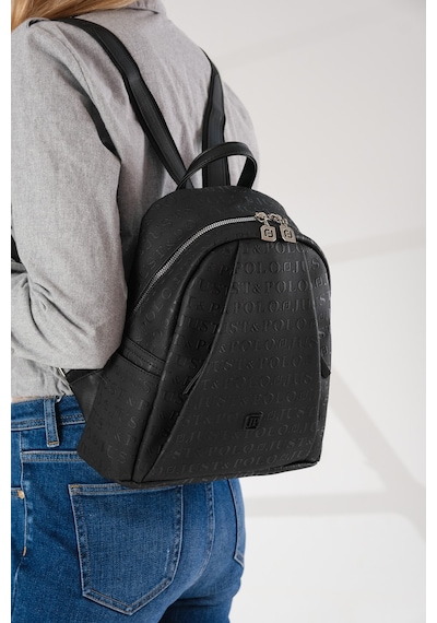 Just Polo Kadın 9 Bölmeli Büyük Boy Sırt Yıkamalı Çantası Siyah