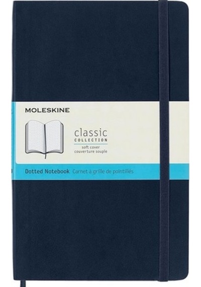 Moleskine Yumuşak Kapak Defter Safir Mavi Noktalı - 13x21 - 4764
