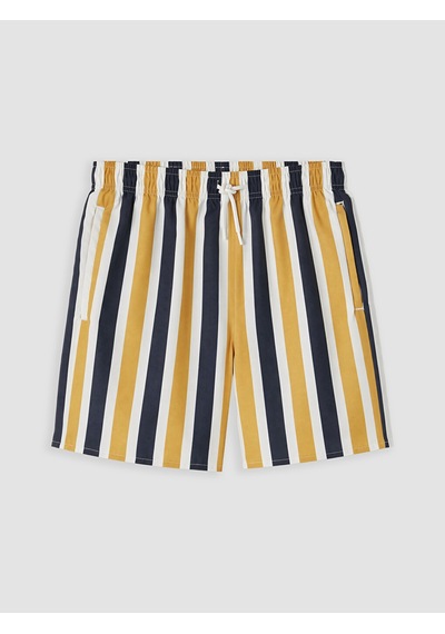 Lcw Swımwear Sarı Kısa Boy Çizgili Erkek Deniz Şortu