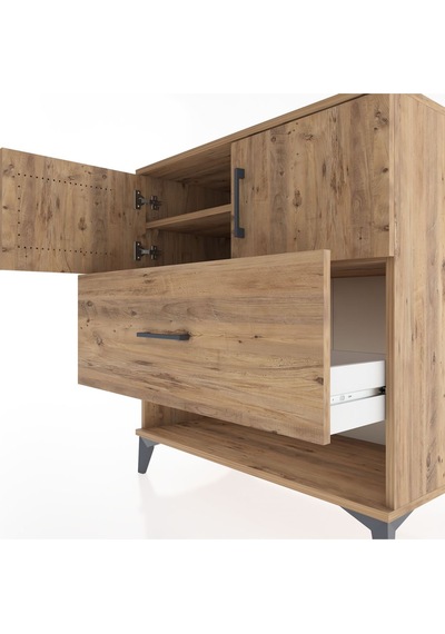 Hyperion Şifonyer 2 Raflı Tek Çekmeceli 2 Kapaklı 88x44x96 Ça... Çam