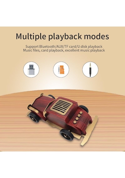 Retro Klasik Araba Şekilli Kablosuz Bluetooth Hoparlör 1500mah Şarjlı, Bt/tf/usb Destekli, 5w Güç Çıkışı,