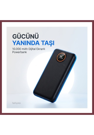 Storeşahin Snp-3012 10.000 Mah Lcd Ekran Dahili Kablolu 22.5w Hızlı Şarj Powerbank Shn0720 Çok Renkli