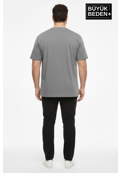 Süperlife Büyük Beden Erkek Basic Tişört Pamuklu Düz T-shirt 3xl-6xl Spr26bts10 Gri Melanj Süperlife Büyük Beden Erkek Basic Tişört Pamuklu Düz T-shirt 3xl-6xl Spr26bts10 Gri Melanj