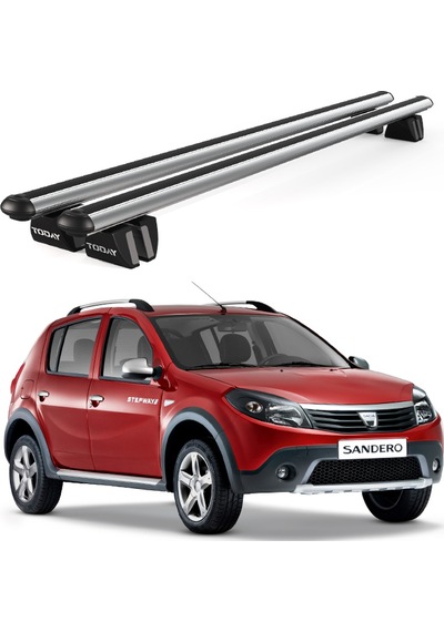 Pençe Dacia Sandero 2008-2012 Uyumlu Gri Ara Atkı 109cm Port Bagaj Tavan Barı
