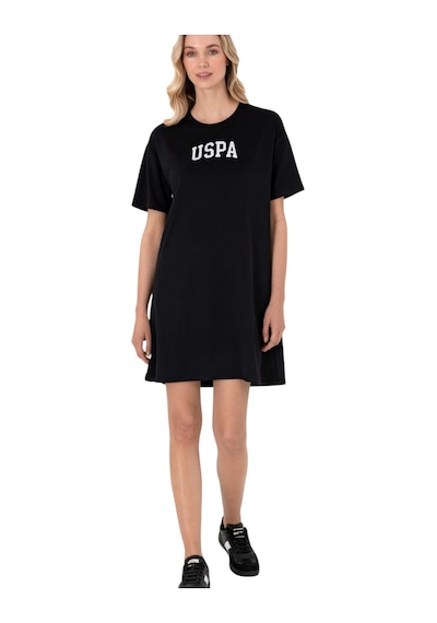 U.S. Polo Assn. Kadın Modal Karışımlı Bisiklet Yaka Mini Boy Örme Elbise Siyah
