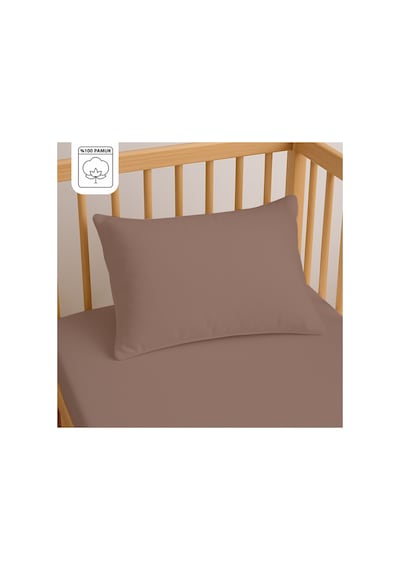 Lief Home %100 Pamuk Bebek Yastık Kılıfı 35x45 CM 2 Adet Doğal & Yumuşak - Kahverengi