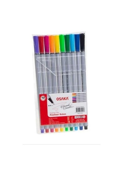 Osaka Fineliner Trio Pen Renkli Kalem Set 0.4 Mm 10'Lu