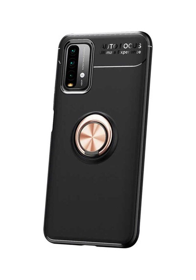 Xiaomi Redmi Note 9 4g Kılıf Zore Ravel Silikon Kapak Siyah-Rose Gold
