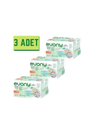 Evony Yumuşak Elastik Kulaklı Telli Cerrahi Maske 150 Adet