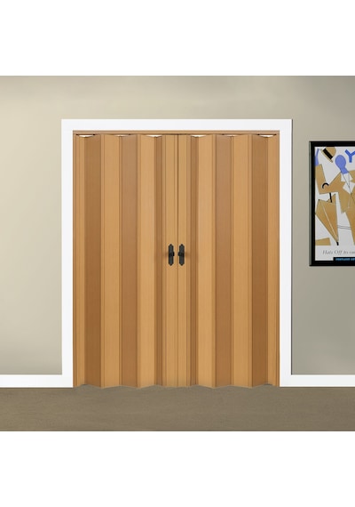 Faran Dekorasyon 170 x 215 Meşe Renk Camsız Çift Açılım Pvc Akordiyon Kapı - FRNAKMODEL-0-149