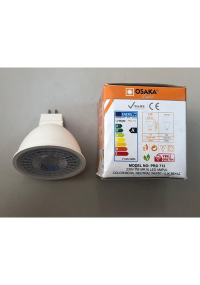 10 Adet Osaka 220v 7w 630 Lümen 4000 Kelvin Ilık Beyaz Mr 16 Led Spot 1