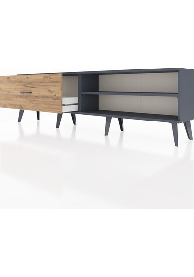Arges Tv Ünitesi Tek Raflı Tek Çekmeceli 176x30x51 Antrasit-antrasit/çam Antrasıt/atlas Çam Arges Tv Ünitesi Tek Raflı Tek Çekmeceli 176x30x51 Antrasit-antrasit/çam Antrasıt/atlas Çam