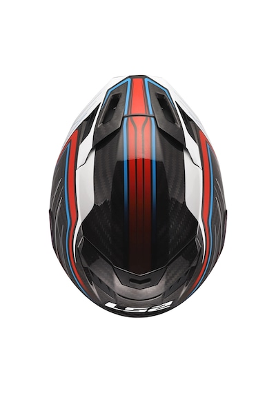 Ls2 Dragon Karbon Subıc Beyaz-mavi-kırmızı Kask Mavı