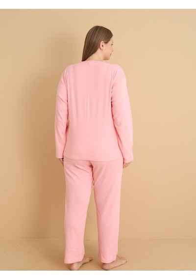 Wordex Fawn 1108 İnterlok Büyük Beden Bulut Desenli Kışlık Ev Kadın Pijama Takımı Soft Pembe Wordex Fawn 1108 İnterlok Büyük Beden Bulut Desenli Kışlık Ev Kadın Pijama Takımı Soft Pembe