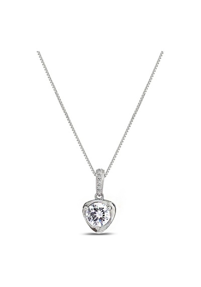 Brezza Lusso Jewelry  Işıltılı Asil Kalp Kolye Kadın Gümüş Kolye 45 CM 45 CM