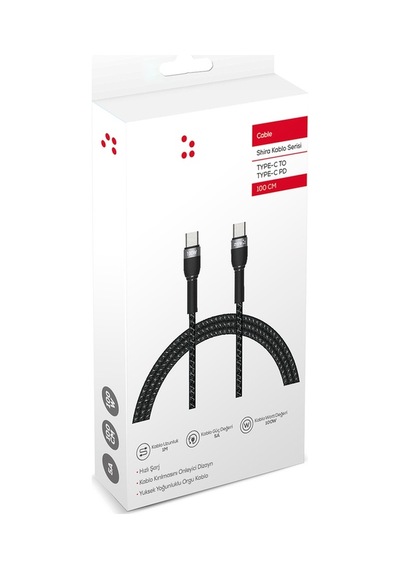 İki Ucu Type-c Yüksek Hızlı Şarj Ve Data Veri Aktarım Kablosu Type-c 'den Type-c 'ye 30cm-480mbps