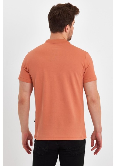 Nemonti Premium Penye Polo Yaka T-shırt Aprıcot Crush