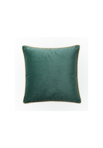 "green" Kadife Dokulu Düz Kırlent Kılıfı - 45x45 Yeşil