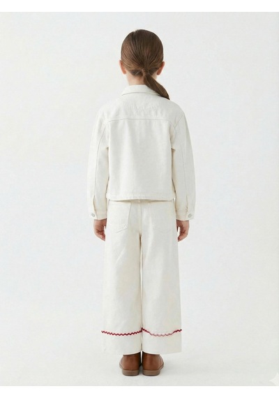 Xo Kids Kız Çocuk 3lü Alt Üst Kombin Takmı 4-13 Yaş Set0479 Krem