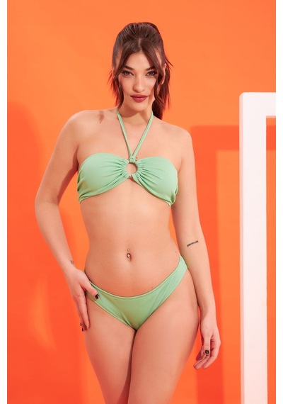 Loya Kadın Yeşil Fitilli Straplez Tek Üst Bikini