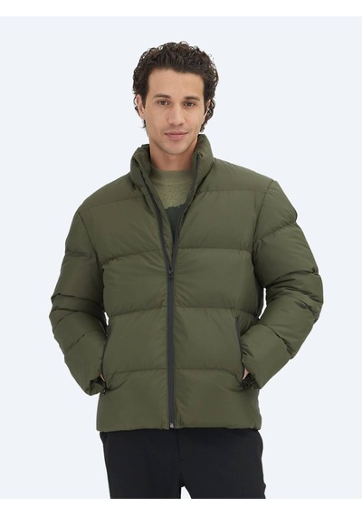 Haki Regular Fit Dik Yaka Casual Dokuma Mont Haki