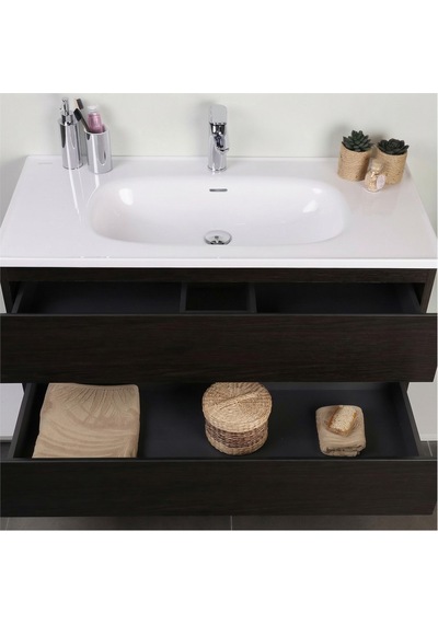 Kobos Lignum 100 Cm Banyo Dolabı Seti Watson Siyah Kobos Lignum 100 Cm Banyo Dolabı Seti Watson Siyah