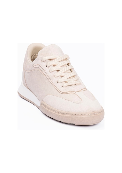 Mubiano Kadın Süet Sneaker Bağcıklı Günlük Spor Ayakkabı Lavin Bej Bej
