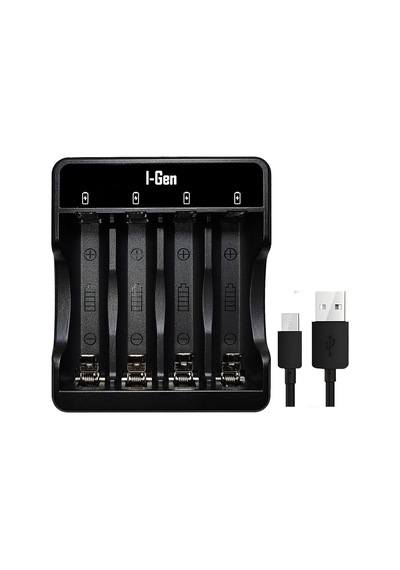 G465 4'lü Pil Şarj Aleti + 4 Adet Aaa 650 Mah Şarjlı İnce Kalem Pilli Set