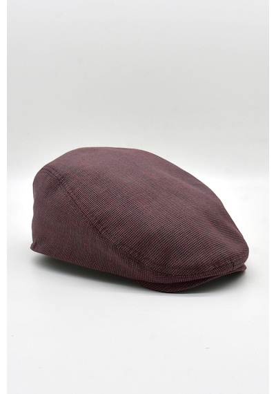Külah Erkek Dokulu London Kasket Bordo Flat Cap Şapka - Standart Bordo