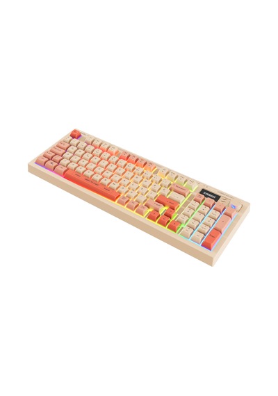Everest Kb-85 Sılent Pro Kablosuz Bej/pembe/turuncu Sessiz Rgb Wireless 2.4ghz + Bt Q Membrane Oyuncu Klavyesi