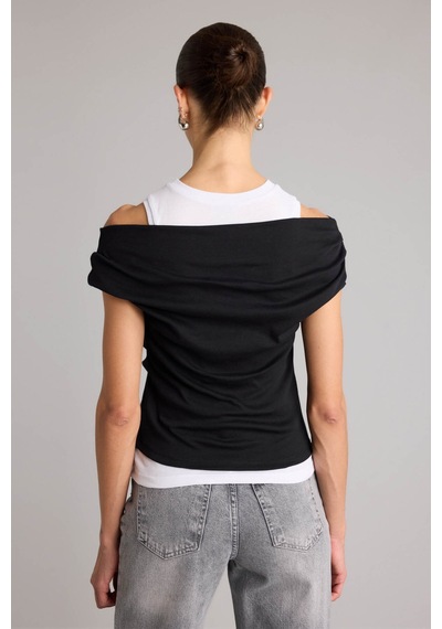 Defacto 26y801002342 Siyah Kadın T-shirt G9546ax/bk81