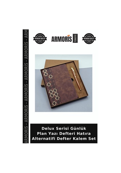 Delux Serisi Günlük Plan Yazı Defteri Hatıra Alternatifi Defter Kalem Set Çok Renkli