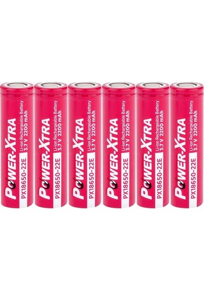 Power-xtra Px18650-22e - 3.7v 2200 Mah Li-ion 5c 6'lı