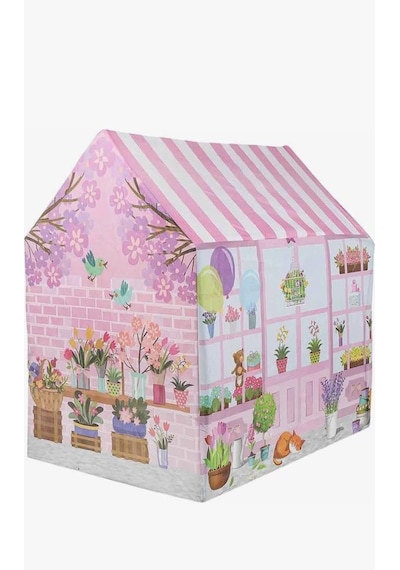 100x70 Cm Pembe Çiçekçi Dükkanı Temalı Kolay Kurulumlu Eğlenceli Çocuk Oyun Evi Çadırı Çok Renkli