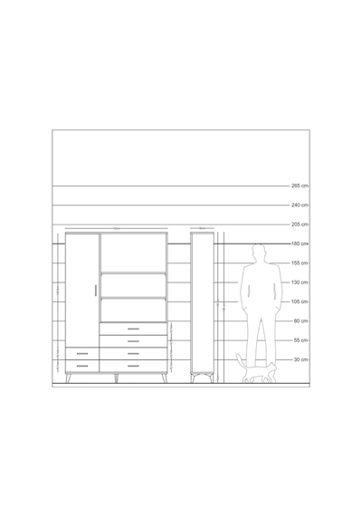 Arges Dolap 7 Raflı 6 Çekmeceli Tek Kapaklı 132x30x195 Çam-aytaşı/antrasit Aytası/antrasıt Arges Dolap 7 Raflı 6 Çekmeceli Tek Kapaklı 132x30x195 Çam-aytaşı/antrasit Aytası/antrasıt