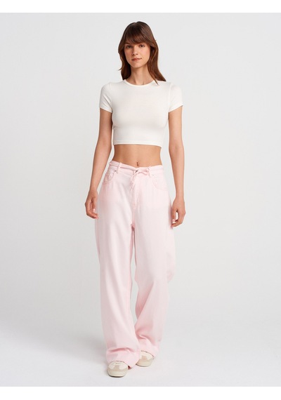 Dilvin 31104 Modal Crop Top-ekru Ekru