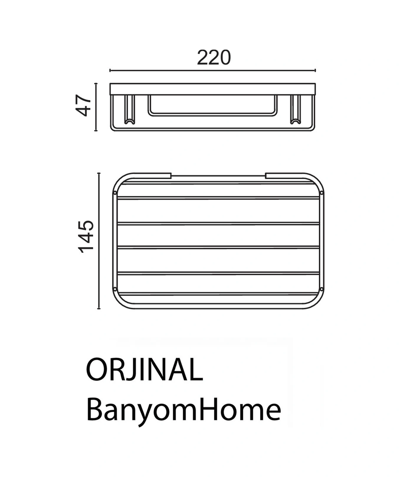 Çelik Banyo Paslanmaz Pirinç Tekli Taci 22x15 Cm Şampuanlık Banyo Rafı Krom