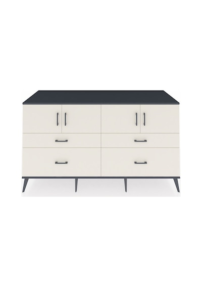 Kronos Konsol 2 Raflı 4 Çekmeceli 4 Kapaklı 176x59x99 Antrasit-ay Antrasit-aytaşı