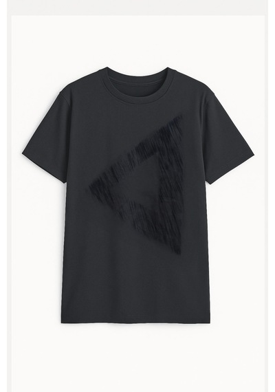 Markapia Woman Kadın Rahat Kesim Bisiklet Yaka Baskılı T-shirt Füme