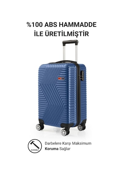 G&d Polo Suitcase Abs Kabin Ve Büyük Boy Çivit Mavi 2'li Valiz Seti 600.05-set-bk Mavi
