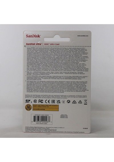Sandisk 256 Gb Ultra Sdxc Bellek Kartı, 150 Mb/s'ye Kadar, A1 Uyg