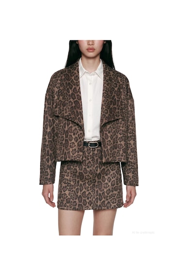 Quzu 27kckt02558 Leopar Desenli Ceket Çok Renkli