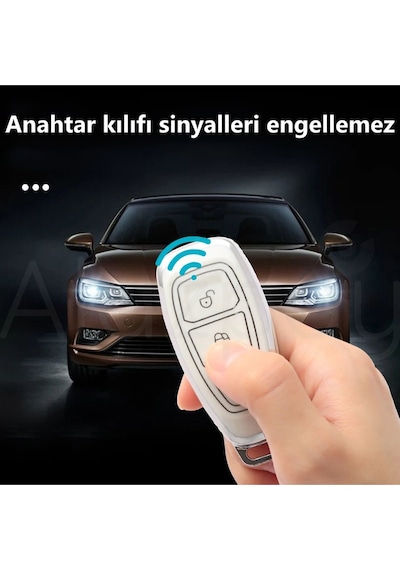 Ford Focus Fiesta Mondeo Kuga C Max B Max S Max Transit Tpu Anahtar Kılıfı Beyaz