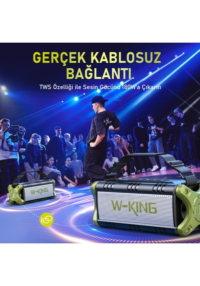 W-kıng D8-1 Bluetooth Hoparlör, 90w Ultra Bass Boombox, 40 Saat Çalma Süresi, Ipx6 Suya Dayanıklı, K