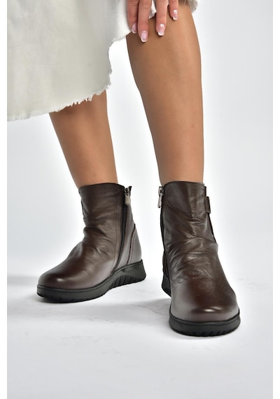 Fox Shoes V324501703 Kahverengi Hakiki Deri Kadın Bot Kahverengi-hakiki Deri